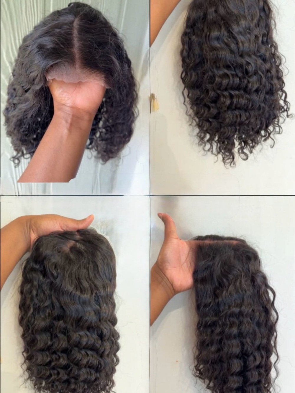 Natural deep Wave Black Bob wig 7x5/  14 inches